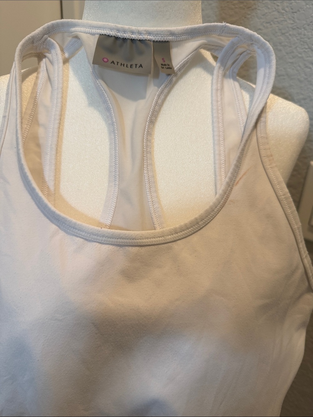 Athleta White Racerback Support Sports Bra Tank